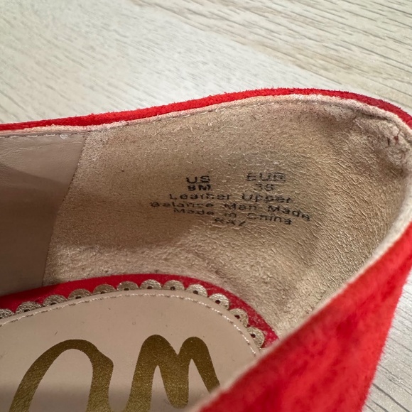 Sam Edelman Women's Red Suede Bow Raz pointed-toe Flats Size 8 - Picture 8 of 10